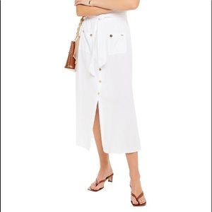 ❌SOLD❌ 𝅺Melissa Odabash Alisa Belted Cotton-Voile Midi Skirt - NWT